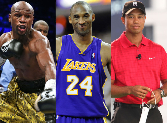 Floyd Mayweather Jr, Tiger Woods, Kobe Bryant Floyd Mayweather Jr, Tiger Woods, Kobe Bryant
